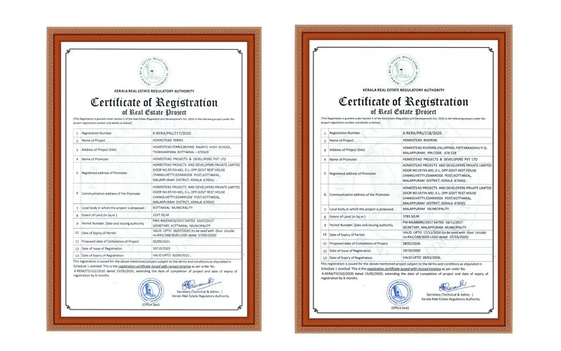 First K RERA Approved Builder of the District